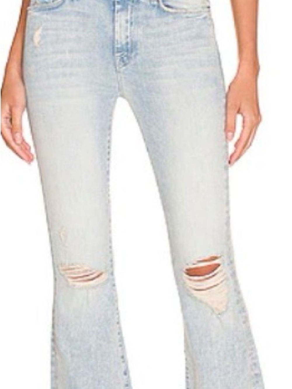 MOTHER Light Wash Distressed Flare Jeans | Excellent Used Condition
